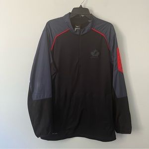 Nike Dri Fit Team Canada Black Pullover 1/2 Zip Sweatshirt Men’s Large